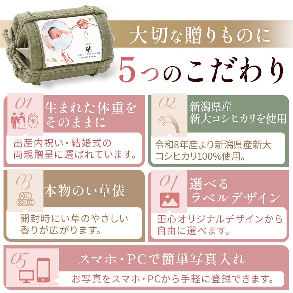 お米場田心体重米5つのこだわり